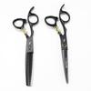 Napsun 6.0-inch Black Gold Tiger Left-Handed Hairdressing Scissors: Straight, Serrated, Thinning Shears (07-1)