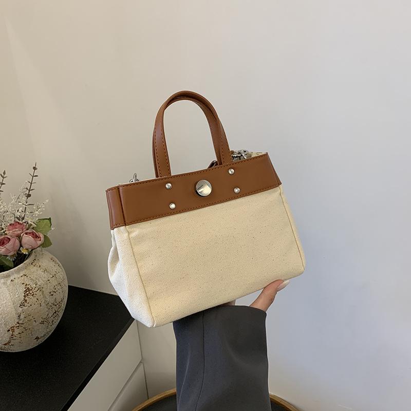 

Универсальная сумка через плечо для поездок на работу Новая женская парусиновая сумка большой вместимости Портативная контрастная сумка-мессенджер