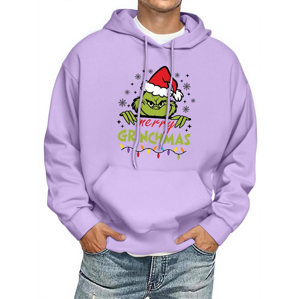 Men's Print Hooded Sweatshirt Long-Sleeve Casual Pullover Hoodie Hooded Sweatshirt