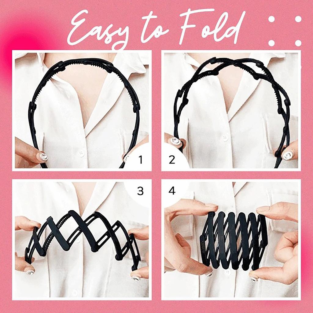 1PC Telescopic Headband Portable Folding Hairpin Women Magic Headband Hair Hole With Tooth Non-slip Hair Claw Hair Accessories