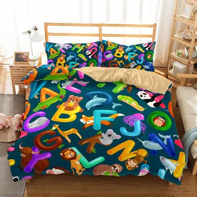 Süßes Cartoon-Motiv Niedlicher Fuchs Bettwäsche Schlafzimmer Bettdecke Set Bettwäsche und Bettsets Druck Design Bettwäsche Tier Steppdecken Sets Für Kinder