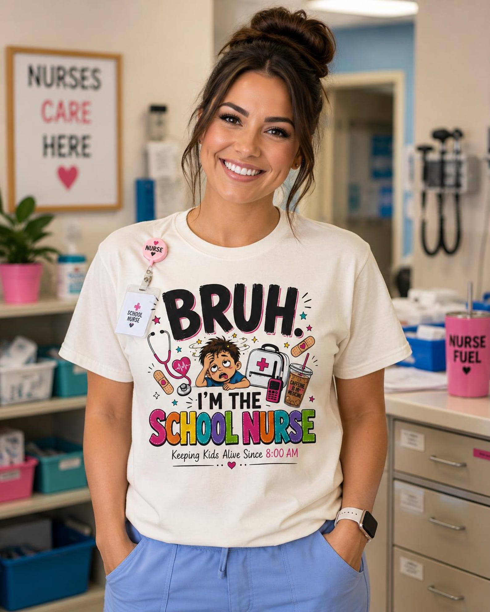 Bruh I m The School Nurse Shirt, Funny Back To School Gift S
