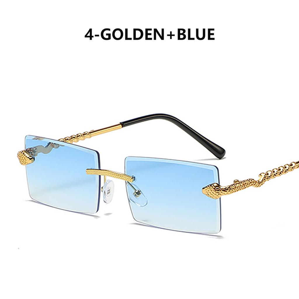 Vintage Rimless Mens Sunglasses Rectangle Frameless Sunglasses for Men Women Used for Driving Traveling Hiking Eye Protection