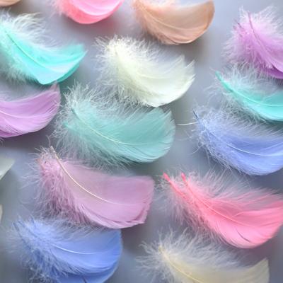 Macaron farbige kleine Federn 5 -8cm Gänsefeder kleine schwebende Kugel Ballon Ballon Füllung dekoratives Material