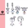 Couple Little Girls Boys 925 Sterling Silver Pineapple Food Avocado Beads Charm Bracelet Silver 925 Jewelry