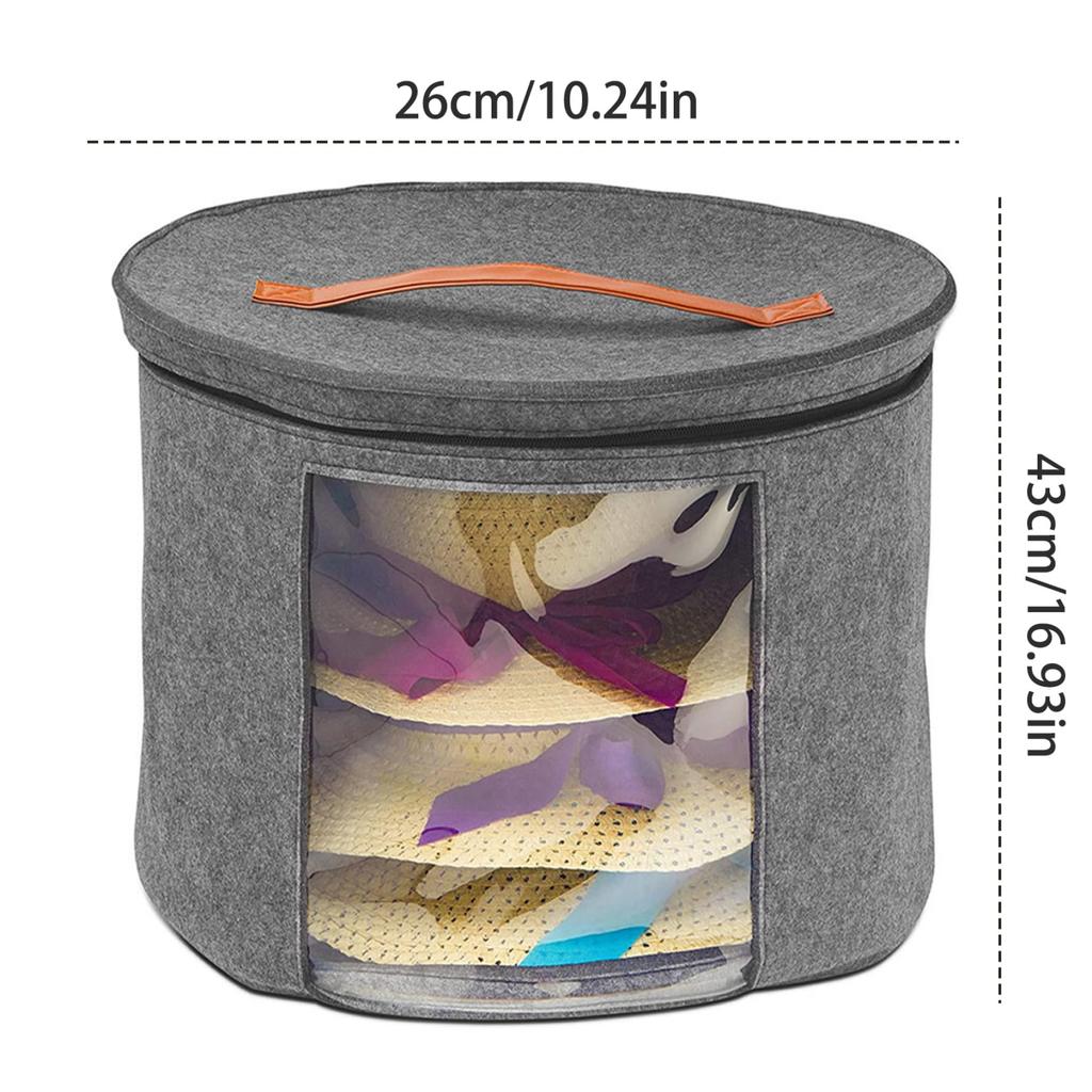Hat Storage Box Travel Hat Box Large Round Hat Carrier Case Organizer or Women Cowboy Hat Organizer FoldableTravel Cap Boxes