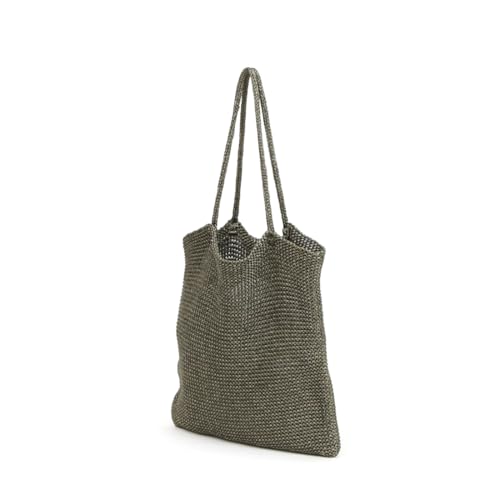 Glitter yarn knitted tote bag