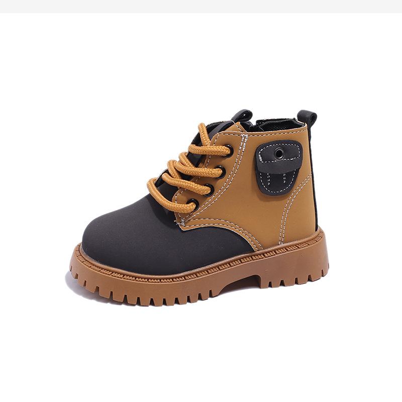 

Kids Leather Boots Boys Single Boots Baby Short Boots Autumn Girls Soft Sole Shoes 21 чёрный