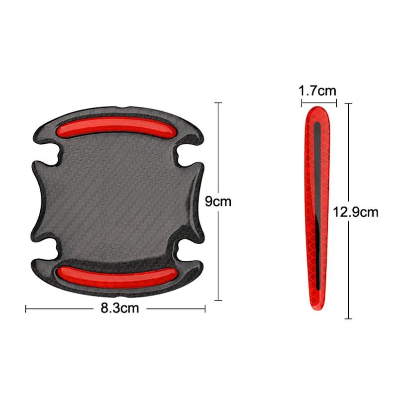 Car Door Handle Bowl Scratch Protective Stickers Carbon Fiber Protector Cars Sticker Car Handle Anti-collision Protection Strip