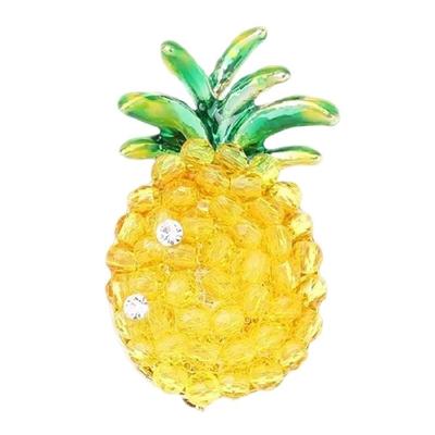 Entzückende Ananas-Design-Brosche mit funkelnden Steinen zum Verleihen von Charme an Outfits Leicht Bequem Vielseitig