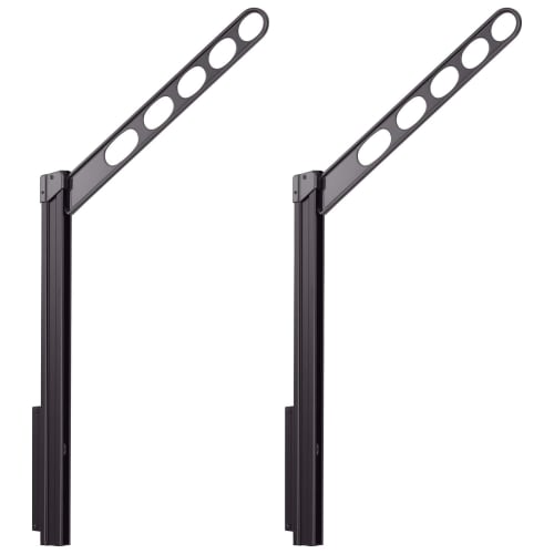 

Kawaguchi Giken Hosclean GP-55-DB Dark Bronze, a pair of waist-mounted clotheslines made from die-cast aluminum, extruded aluminum, and polyacetal.