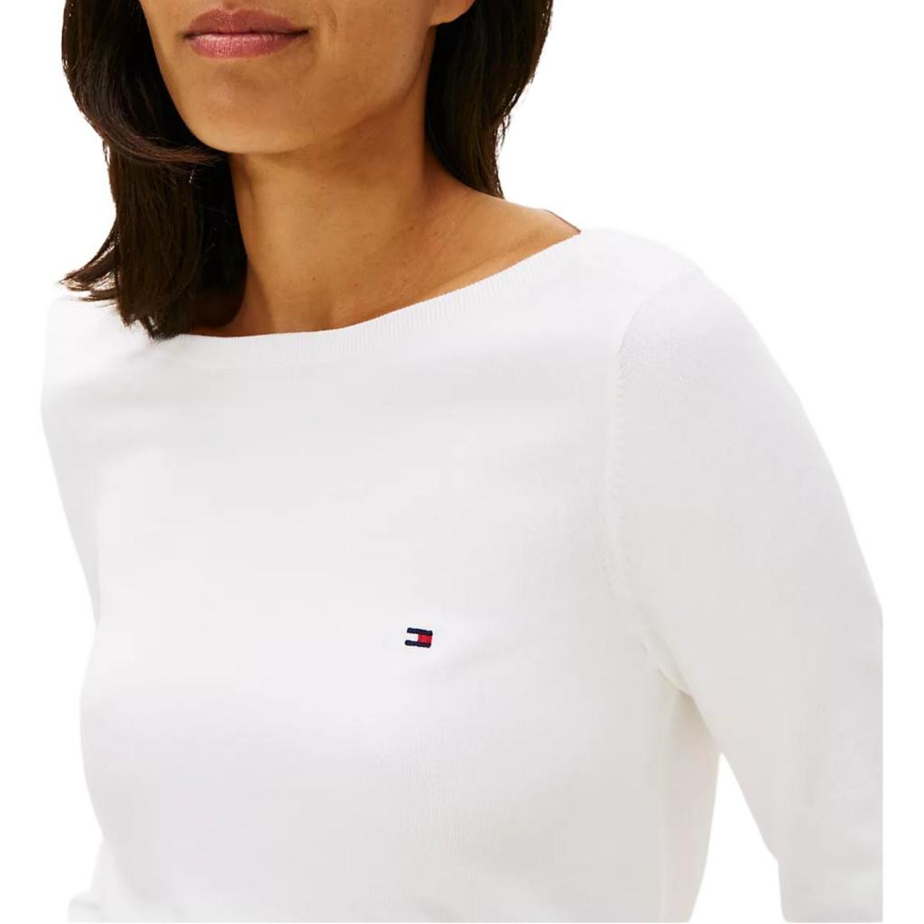 Tommy Hilfiger Soft Breathable Boat Neck Long Sleeve Sweater Women Sweater XW07744-YBL