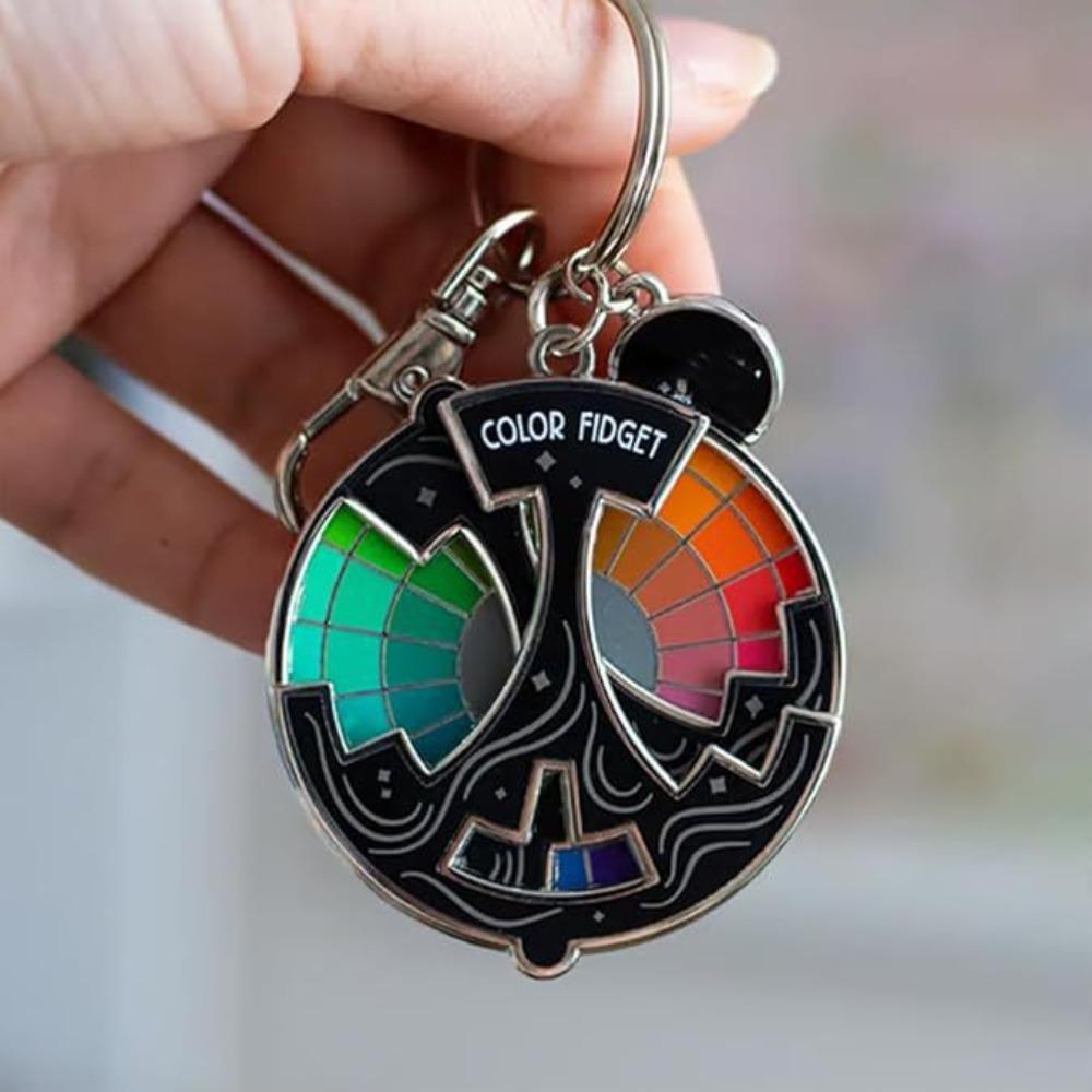 

Brooch Color Fidget Wheel 3 In 1 Anxiety Relief Badge for Artists Refrigerator Sticker