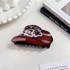 1pc New Acrylic Denim Cap Hair Clip for Women American Vintage Leopard Print Ponytail Clip Shark Clip