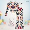 Girls Round Neck Long Sleeve Printed Top Flared Pants Two Piece Set