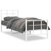 VidaXL Cadre de Lit Métal avec Tête de Lit Pied de Lit, Lit Simple avec Sommier à Lattes, Lit Adulte avec Pied Chambre, 355618