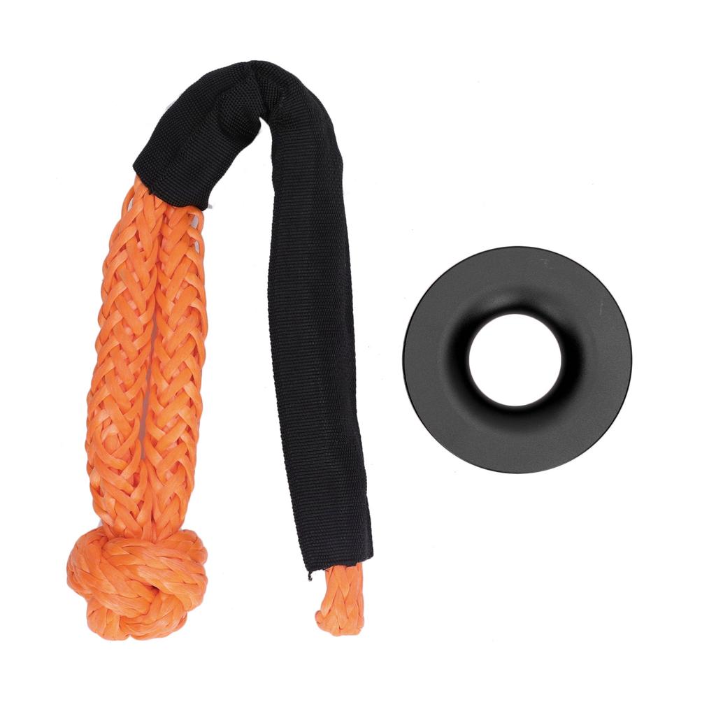 Recovery Winch Rope Set Aluminum Alloy Nylon Rope Soft Shackle Recovery Kit for Vehicle