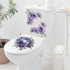 Painted Purple Flower Bathroom Toilet Decoration Self-adhesive Removable Sticker