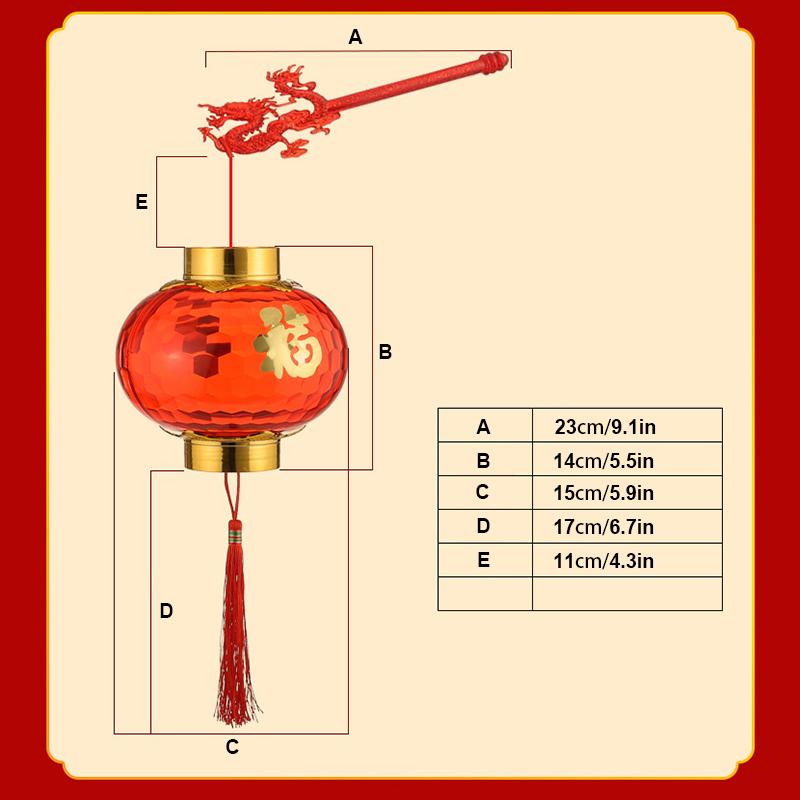 4Pcs Chinese New Year Red Lantern Spring Festival Hanging Lanterns Mid-Autumn Portable Palace Lantern New Year Pendant