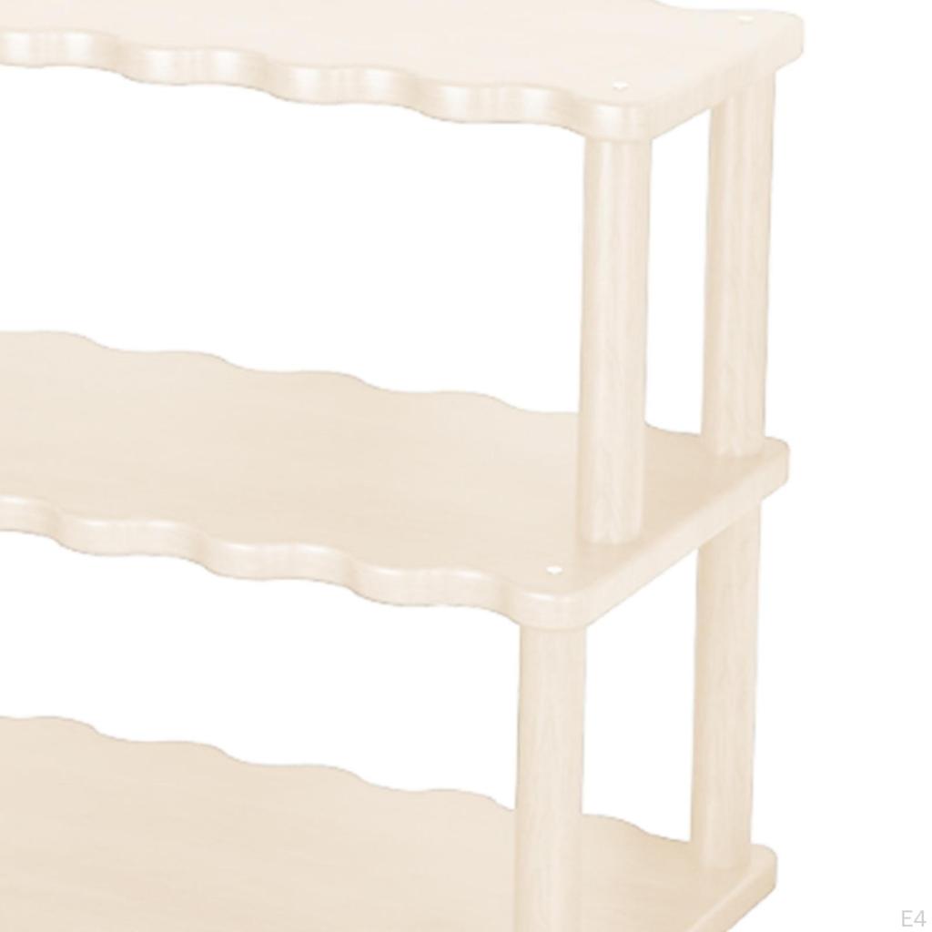 Desktop Rack Cosmetic Stationery Storage Holder Bamboo Three Layer Multifunction Save Space Wooden