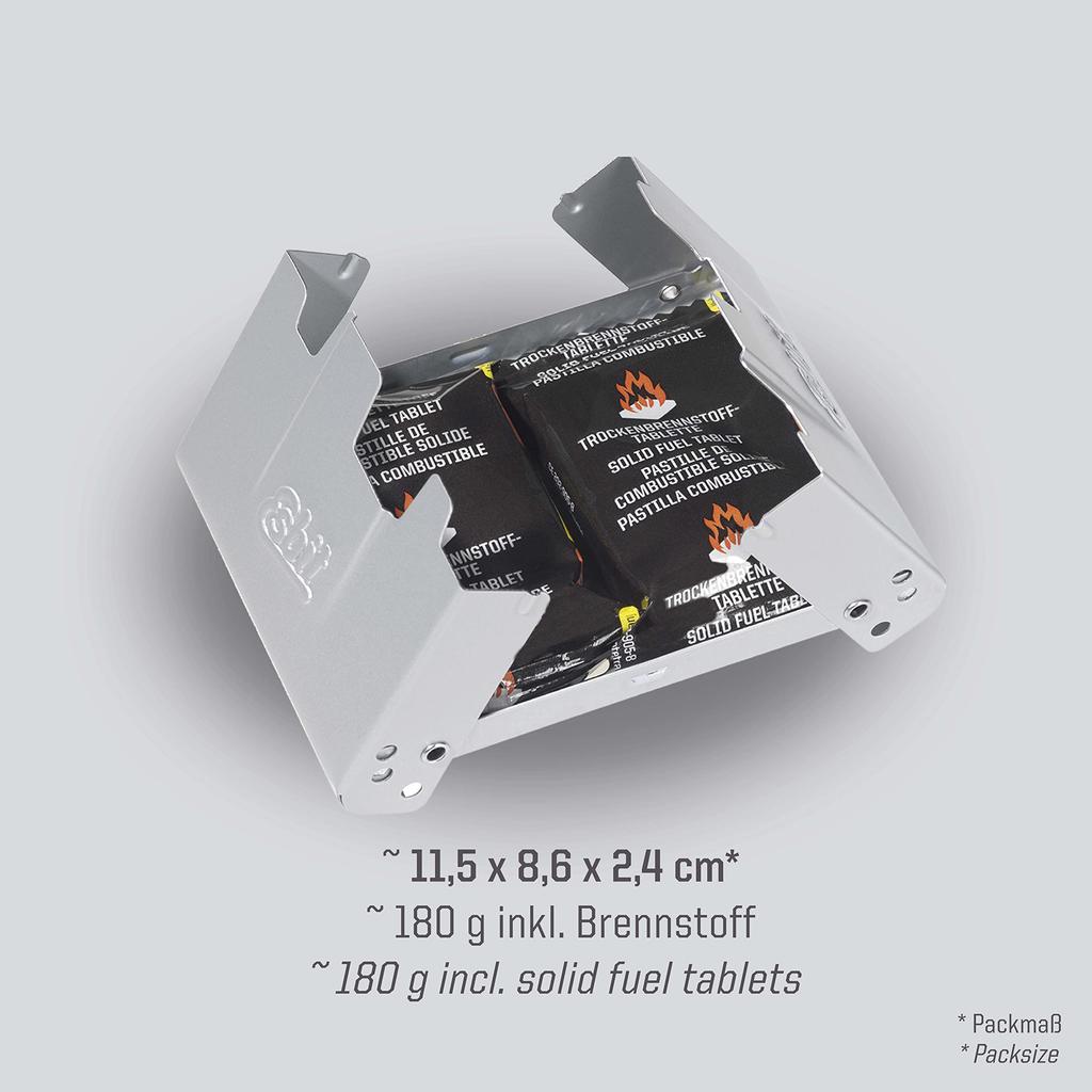 Esbit Outdoor Camping Pocket Stove Medium WS (Includes 2 x 27g Solid Fuel Packs) ES00222700