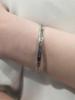Harang Hr 02B_Silver Letter Bangle Bracelet