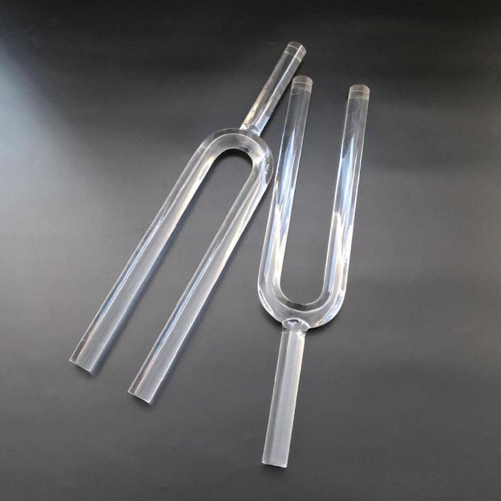 Gigantisk krystallstemmegaffel Transparent Terapeutisk Diapason Medisinsk Stemmegaffel Lydhelbredende Slaginstrument Gavetilbehør