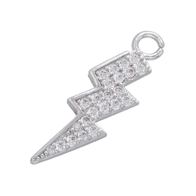 Lightning Charms Pendant DIY Handmade Earrings Charms Accessories Crystal Pendant Jewelry Making Supplies:VD874