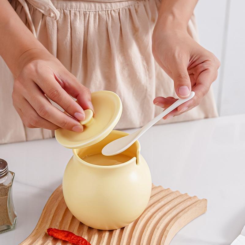 Ceramic Kitchen Storage Jar with Spoon