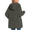 Women's Long Sleeve Button Pocket Casual Plush Hooded Jacket