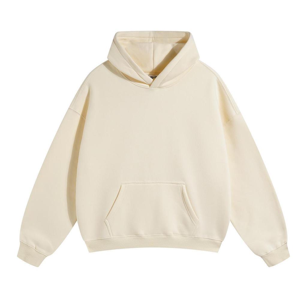 Men's & Women's Loose Autumn/Winter Velvet Hooded Sweatshirt – Trendy Drop Shoulder Pure Color Jacket