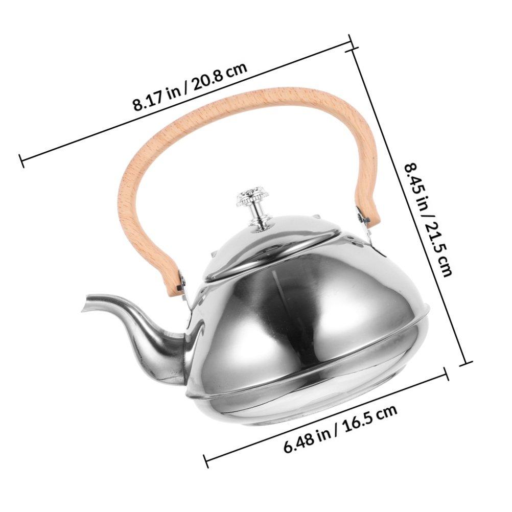 

Stainless Steel Thickened Tea Kettle Wooden Handle 2L Family Capacity Boiling Water Kettle Gas Electric Ceramic Halogen Stove серебряный