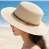 Spring and Summer Men and Women British Style Colored Jazz Straw Hat Outdoor Big Brim Sun Hat Seaside Vacation Beach Sun Hat