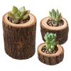 3Pcs Nordic Style Wooden Candlestick Base For Bedroom, Room Candle Decoration, Home Use, Tree Stump Candlestick Ornament