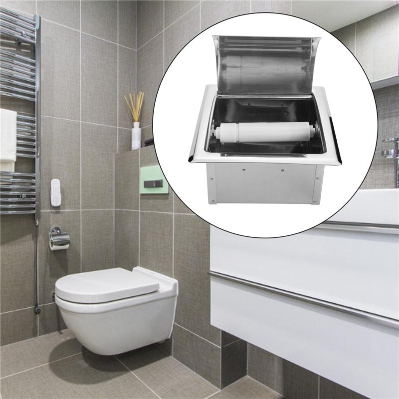 A20F-Edelstahl Einbau Toilettenpapierhalter Wand Toilettenpapierhalter, Moderner Stil Toilettenpapierhalter, Einbau Taschentuchrolle