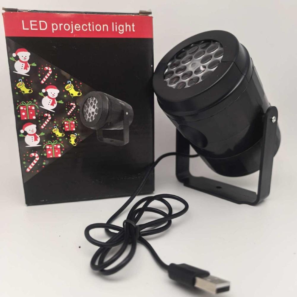 USB Powered Christmas Snowflake Projector Fairy Lamp with Holiday Patterns Rotating Spotlight for Home Decor Halloween Xmas Gift