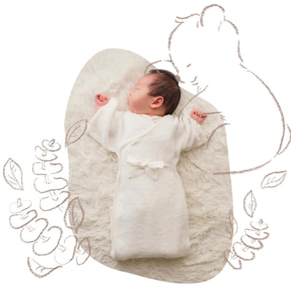[nemos] First Underwear Swaddle, Baby Gift, Picture Book, Peach