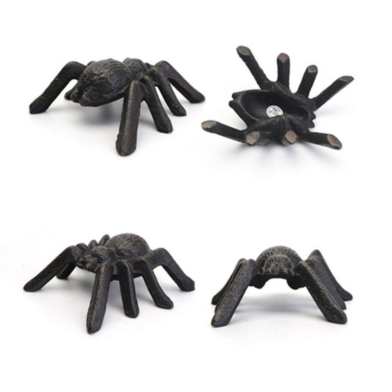 Antique Cast Iron Spiders Sculpture Handcrafted Home Decors Unique Ornament For Gothic Office Desk Shelf Display Gift