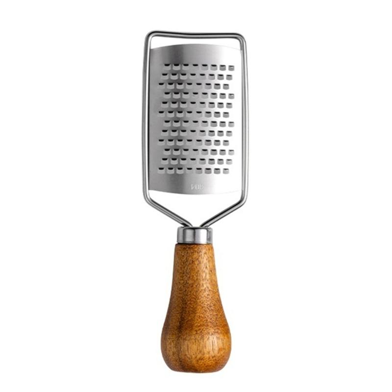 Portable Steel Cheese Shredding Gadget Multipurpose Vegetable Grater Essential Kitchens Tool With Nonslip Wood Handle
