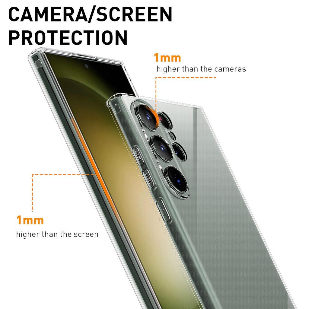 Für Samsung Galaxy S23 Ultra/S23 Plus Klare, stoßfeste Hülle Slim Bumper Cover Samsung S23 Ultra Kameraobjektiv-Schutzhülle