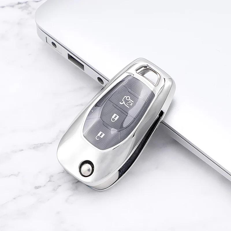 For Chevrolet Cruze Aveo 2014 2015 2016 2017 2018 2019 2020 Car Flip 3 Button Key Case Protective Cover Bag Shell Holder