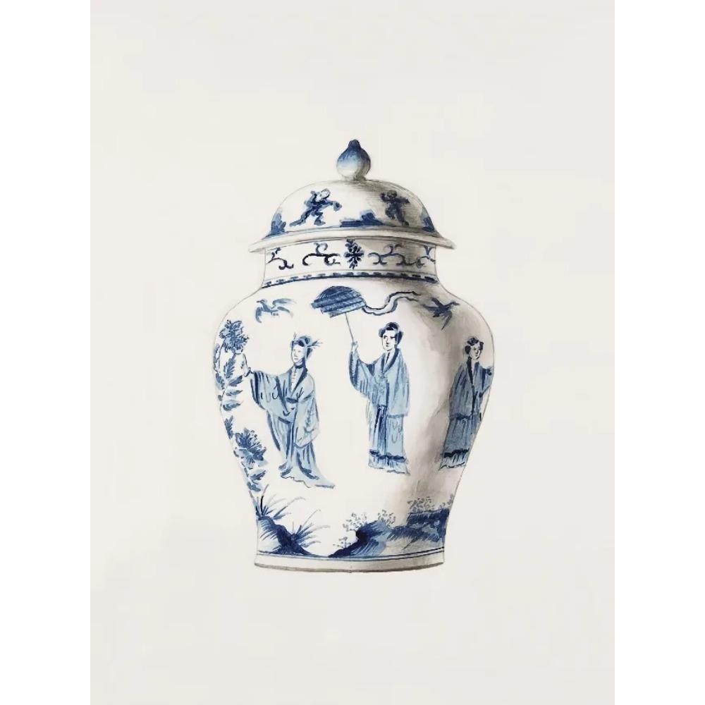 

Antique Chinoiserie Ginger Jar Posters and Prints Canvas Printing French Wall Art Picture for Living Room Home Decor Gifts 21X30CMNo Framed