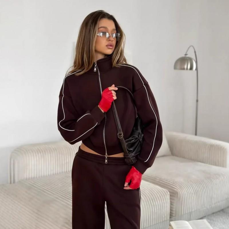 Independent Station New INS Fashion Casual Women's Line Long Sleeve Cardigan Loose Pants Suit