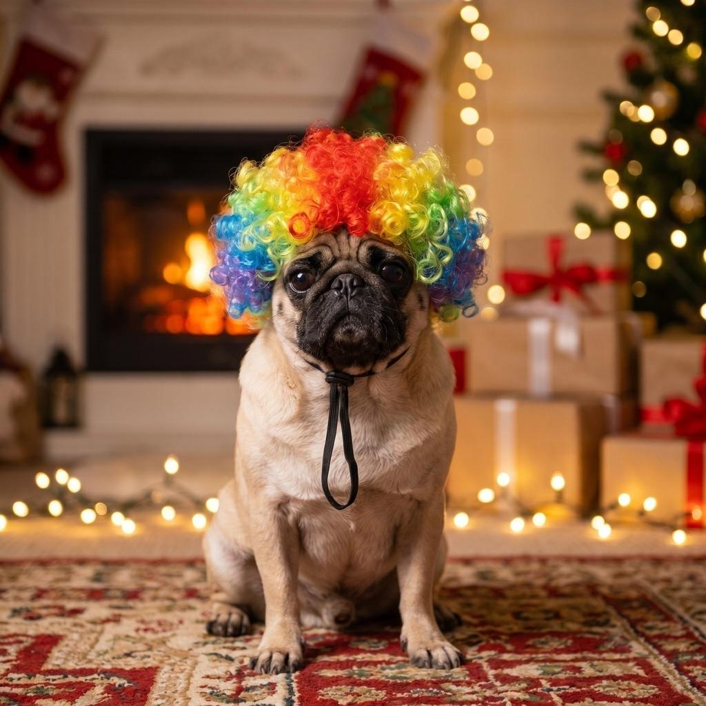 Peruca para Animais de Estimação para Cães Pequenos e Gatos Acessório de Fantasia de Halloween