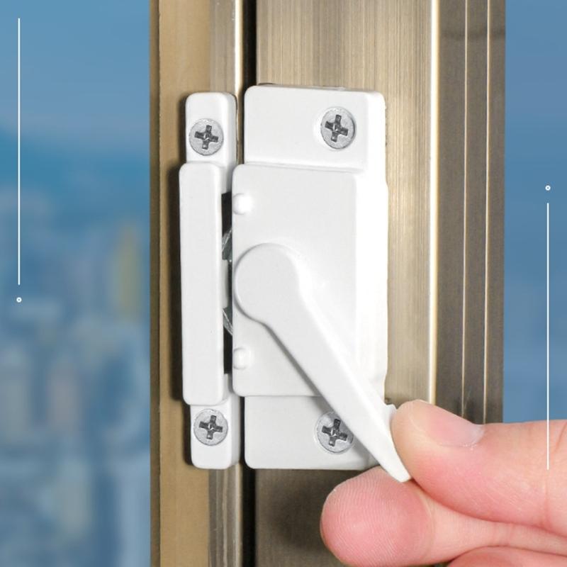 Pack of 4 Sliding Window Sash Lock for Vertical and Horizontal Window White Sturdy Aluminum Alloy Materials Daily Use