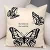Cute Retro Butterfly Cushion Cover Natural Linen Organic Fabric DoubleSided Printing Breathable For Decor