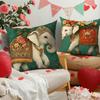 Exquisite Elephant Pattern Digital Printing Pillow Cover Short Plush Suitable Living Rooms Bedrooms Sofas Throw Cushion Cover