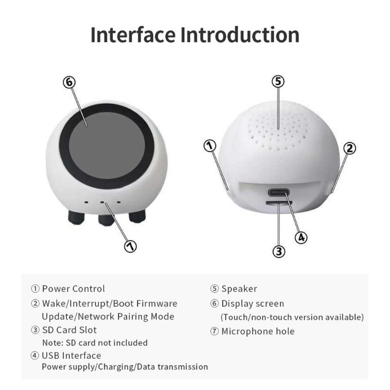 AI Voice Chat Robot 1.28'' Screen Builtin Battery Featuring 1.28Inch Screen Voice Recognition