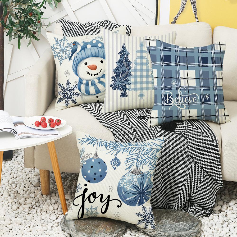 Cartoon New Winter Series Pillowcase Nordic Simple Snowman Sofa Living Room Bedroom Pillowcase