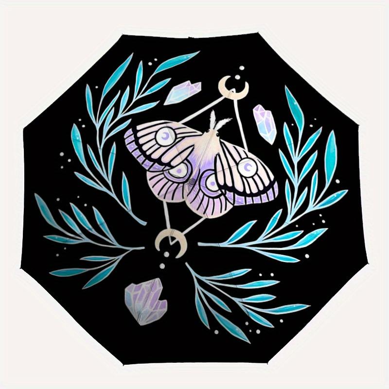 

1pc Mothing Crystals Automatic Open/Close, Foldable Compact Umbrella with 8-Rib Shaft, Perfect Gift For Men And Women, Casual Style, Vibrant